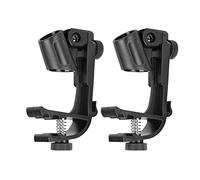 CRGANGZY 2x Soporte de clip para micrófono, ajustable a prueba de golpes Borde de tambor Soporte de micrófono Clip de micrófono Clip de tambor, Accesorios para instrumentos musicales