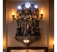 CRGANGZY Aplique de pared de Hecate, estatua de la diosa triple mágica, iluminación ambiental para dormitorios y pasillos