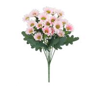 CRGANGZY Artificial Mums Outdoor Flowers, 5 Bundles Fake Potted Mums, Realistic Proof & Weatherproof Faux Plants, Lifelike Autumn Artificial Flowers for Patio Garden Porch Decoration