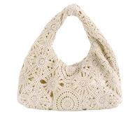 CRGANGZY Bolsas de axilas de boho tejidos huecos para mujeres playa de crochet hechas a mano de algodón bolsas bohemia ganchet bols