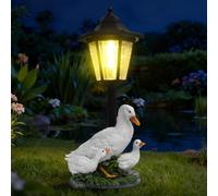 CRGANGZY Lámpara Solar en Forma de Pato para Jardín, Adornos con Poste de Farol Solarbio, Luces de Exterior Resistente a Intemperie, Decoración Animal para Patio, Césped y Jardín
