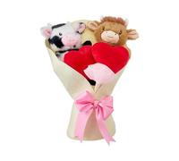 CRGANGZY Regalo de Peluche de Vaca Highland para San Valentín, Ramo de Vaca Highland, Peluche Mediano para Cumpleaños, Aniversario, Recupérate, Gracias y Ocasiones Festivas
