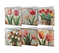 CRGANGZY Tarjetas de felicitación de pintura de diamantes, tarjetas postales de mosaico de mosaico de diamantes de diamantes de tulip