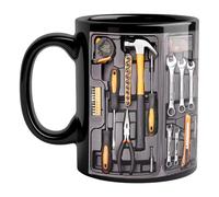 CRGANGZY Taza de Mecánico, Set de Herramientas de 350ml, Taza de Café para Cerveza, Agua, Sopa, Vino, Té o Café, Taza para Ingeniero para Papá, Hombres, Regalo Original con Mango Aislante