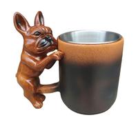 CRGANGZY Taza de perros de dachshund 3D hecha a mano, taza de café de cerámica con lindos manijas de la cabeza del perro, novedad en forma de animal para amantes de los perros dueños de mascotas Home
