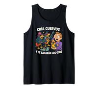 Cria Cuervos Proverbio Español Rock Ravens Divertido Diseño Camiseta sin Mangas