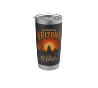Criado en Arizona con Gracia Western Vaso térmico de acero inoxidable de doble pared