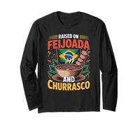 Criado en Feijoada Churrasco Brazilian Food Design Manga Larga
