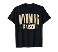 Criado En Las Rocosas Nativo Wyoming Orgullo Montaña Camiseta