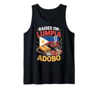 Criado en Lumpia Adobo Filipino Food Lover Design Camiseta sin Mangas