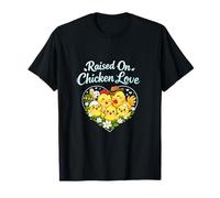 Criado En Pollo Amor Country Farm Pun Chicks Camiseta