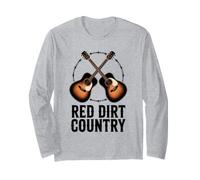 Criado en Tierra roja, Oklahoma Red Dirt Country para Hombres y Mujeres Manga Larga