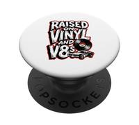 Criado en Vinilo y música Retro Vintage V8s y Coches PopSockets PopGrip Adhesivo