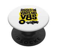 Criado en Vinilo y música Retro Vintage V8s y Coches PopSockets PopGrip Adhesivo