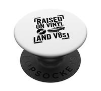 Criado en Vinilo y música Retro Vintage V8s y Coches PopSockets PopGrip Adhesivo