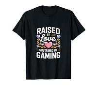 Criado por Amor sostenido por Gaming Heart Camiseta