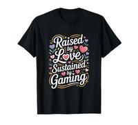 Criado por Amor sostenido por Gaming Heart Camiseta