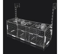 Criador de acrílico transparente, caja de cría de acuario, caja de criador de guppy, caja de incubadora de camarones, caja de acuario antideslizante, 11.4 x 3.93 x 3.93 pulgadas para entusiastas del