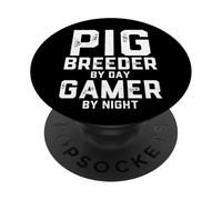 Criador de Cerdos por día Jugador de Noche Porto de cría de Cerdos PopSockets PopGrip Adhesivo