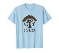 Criando Cosas Salvajes: Silueta de árbol de niños juguetones Camiseta, Hombre, Azul Bebé, XXL
