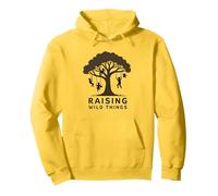 Criando Cosas Salvajes: Silueta de árbol de niños juguetones Sudadera con Capucha, Unisex para Adultos, Limón, M