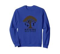 Criando Cosas Salvajes: Silueta de árbol de niños juguetones Sudadera, Unisex para Adultos, Azul Real, M