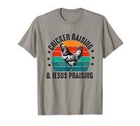 crianza de pollos y jesús alabando Chicken Christian Camiseta