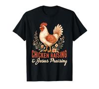 crianza de pollos y jesús alabando Chicken Christian Camiseta
