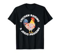 crianza de pollos y jesús alabando Chicken Christian Camiseta
