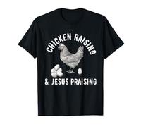 crianza de pollos y jesús alabando Chicken Christian Camiseta
