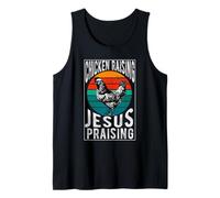 crianza de pollos y jesús alabando Chicken Christian Camiseta sin Mangas