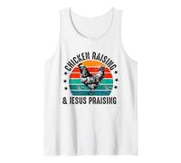 crianza de pollos y jesús alabando Chicken Christian Camiseta sin Mangas