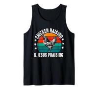 crianza de pollos y jesús alabando Chicken Christian Camiseta sin Mangas