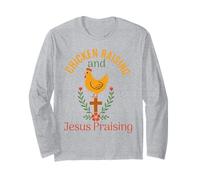 crianza de pollos y jesús alabando Chicken Christian Manga Larga