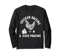 crianza de pollos y jesús alabando Chicken Christian Manga Larga