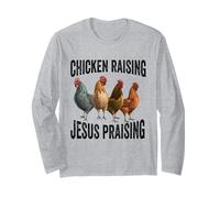 crianza de pollos y jesús alabando Chicken Christian Manga Larga