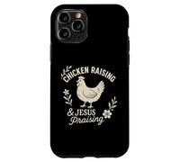 Crianza de pollos y Jesús alabando la fe Vida del agricultor Carcasa para iPhone 11 Pro