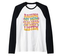 criar a mi mamá es Tan difícil Que no Escucha Groovy Familia Camiseta Manga Raglan