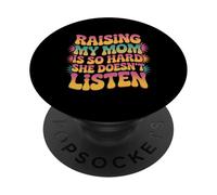 criar a mi mamá es Tan difícil Que no Escucha Groovy Familia PopSockets PopGrip Adhesivo
