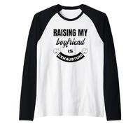 Criar a mi Novio es agotador Parejas Divertidas Top Cansado Camiseta Manga Raglan