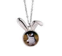 Criatura Antártida Lindo pingüino Ciencia Naturaleza Conejo Collar Colgante Conejito Animal Joyería Regalo