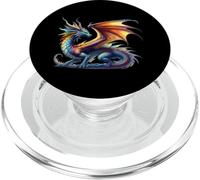Criatura mítica voladora, dragón Genial, dragón Que escupe Llamas PopSockets PopGrip para MagSafe