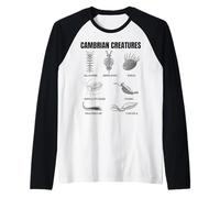 Criaturas Cámbricas Fossil Paleoart Evolución Ciencia Amante Camiseta Manga Raglan