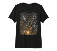 Criaturas del Bosque Misterioso Bigfoot Leyendas del Hombre Polilla Camiseta Premium