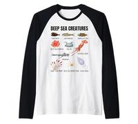 Criaturas del mar Profundo Biología del océano Vida Marina Oceanografía Camiseta Manga Raglan
