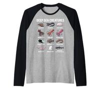 Criaturas del mar Profundo - Ciencia de Las Especies del océano abisal Camiseta Manga Raglan