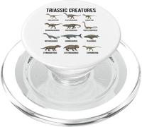 Criaturas Triásicas Especies de Dinosaurios Tempranos Paleontología PopSockets PopGrip para MagSafe
