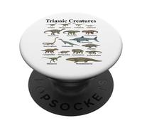 Criaturas Triásicas Primeros Reptiles Evolución Paleontología PopSockets PopGrip Adhesivo