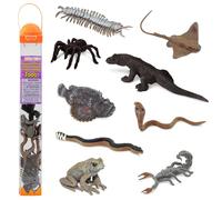 Criaturas Venenosas TOOB | 9 Figuras: Sapo, Serpiente, Raya, Dragón de Komodo, Tarántula, Ciempiés, Escorpión, Pez Piedra, Cobra | Juguetes Educativos para Niños | No tóxicas y Libres de BPA | Apto para Niños de 3+ | Safari Ltd