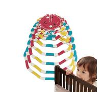 Crib Dangling Toy, Wooden Double-Sided Sensory Rattle, Early Learning Mobile, Educational Cognitive Plaything, 9.45 Inches Ideal Sensory Dangling For Boys And Girls.